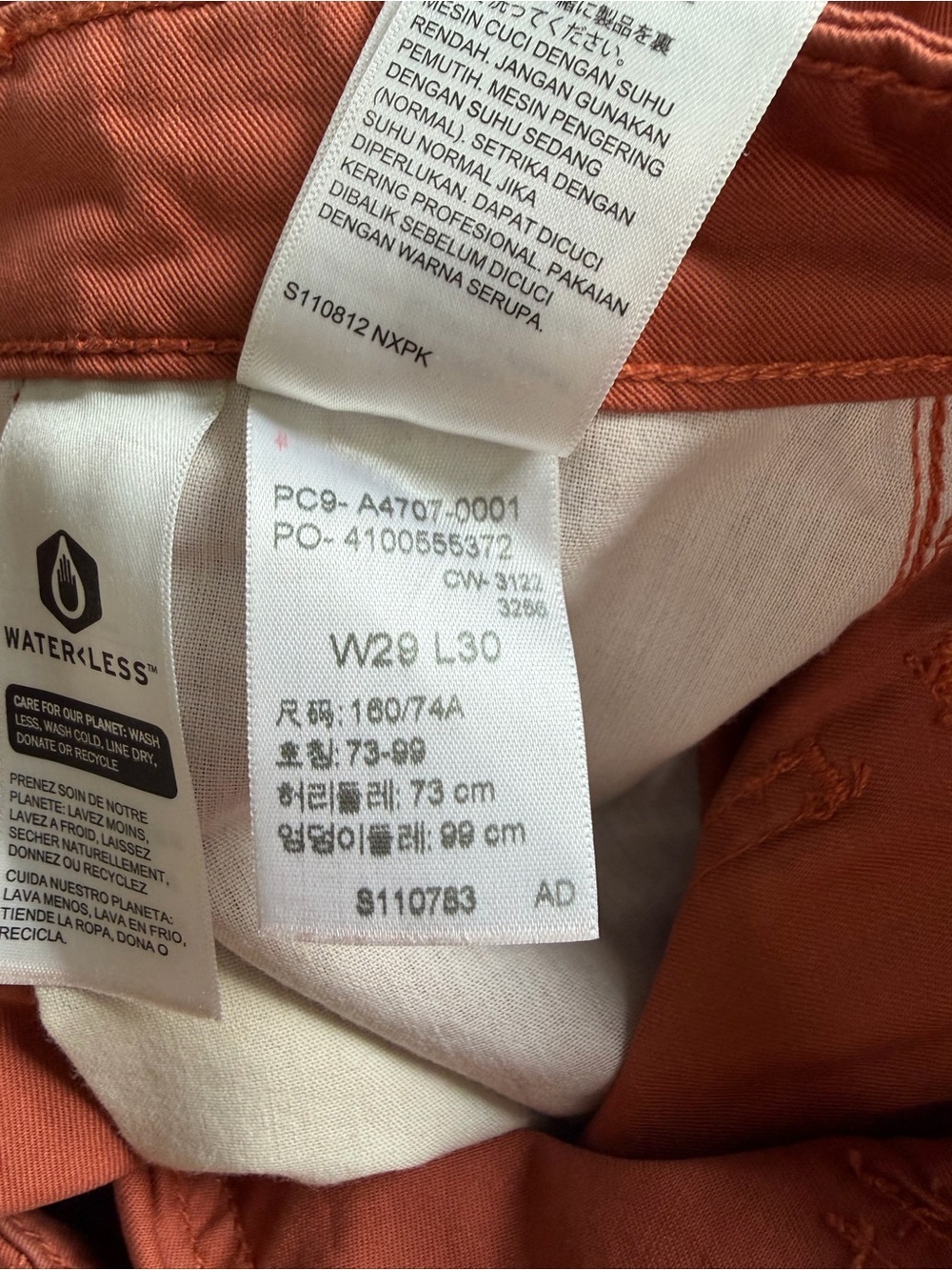 Levi’s '94 Baggy Cargo Pants in Baked Clay Red 100% Cotton 30L - Picture 10 of 13